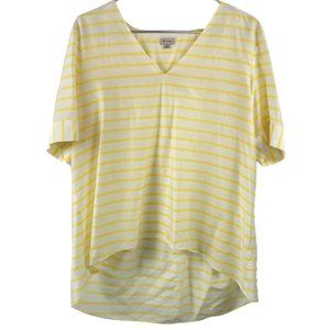 Cremieux Striped Lightweight Tunic Popover Top Size L